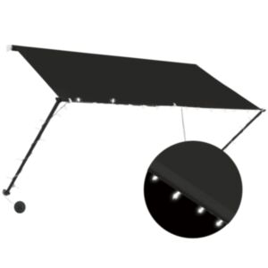 U24 izvelkamais nojume ar LED, 250 x 150 cm, antracīta pelēka