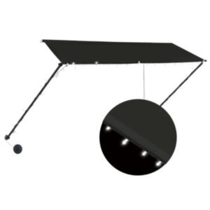 U24 saliekamā nojume ar LED, 300 x 150 cm, antracīta pelēka