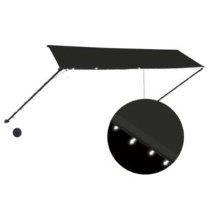 U24 izvelkamais nojume ar LED, 350 x 150 cm, antracīta pelēka