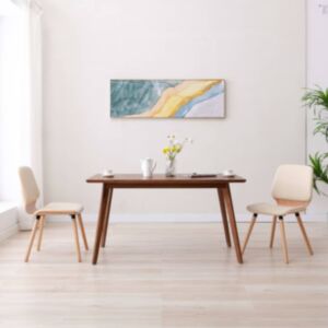 Pood24 söögitoolid 2 tk, kreemjasvalge, kunstnahk