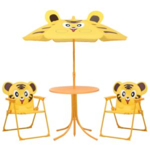 Pood24 3-osaline laste aiamööblikomplekt päevavarjuga, kollane