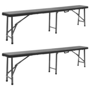Pood24 kokkupandavad aiapingid, 2 tk, 180 cm, HDPE, must