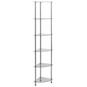 U24 6 stāvu plaukts, caurspīdīgs 30x30x160 cm, rūdīts stikls