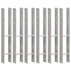 U24 zemes pāļi 6 gab. Sudraba 8 x 6 x 60 cm cinkots tērauds