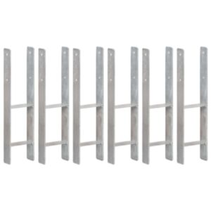 U24 zemes pāļi 6 gab. Sudraba 14 x 6 x 60 cm cinkots tērauds