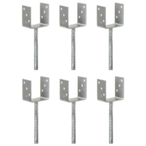 U24 zemes pāļi 6 gab. Sudraba 10 x 6 x 30 cm cinkots tērauds