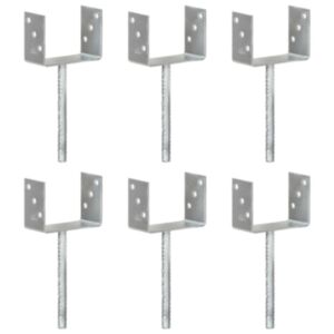 U24 zemes pāļi 6 gab. Sudraba 14 x 6 x 30 cm cinkots tērauds