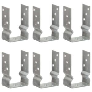 U24 zemes pāļi 6 gab. Sudraba 9 x 6 x 15 cm cinkots tērauds