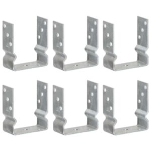 U24 zemes pāļi 6 gab. Sudraba 12 x 6 x 15 cm cinkots tērauds