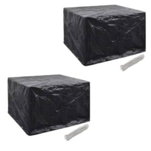 U24 dārza mēbeļu pārvalki 2 gab. Polo rotangpalmas 4 personām ar 8 caurumiem 113x113 cm