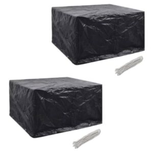 U24 dārza mēbeļu pārvalki 2 gab. 6 cilvēkiem pulēts rotangpalma ar 8 caurumiem 172x113 cm