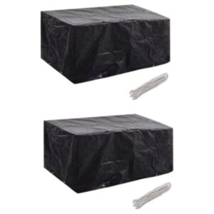 U24 dārza mēbeļu pārvalki 2 gab 4 personām polirotang 8 caurumi, 180 x 140 cm