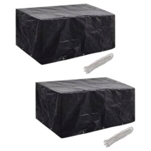 U24 dārza mēbeļu pārvalki 2 gab 6 personām polirotangs ar 10 atverēm 240x140 cm