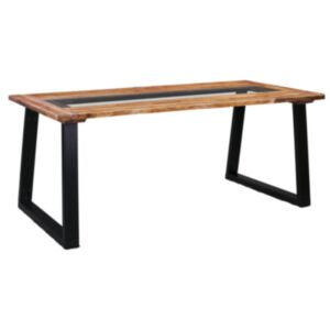 Pood24 söögilaud, 180 x 90 x 75 cm, akaatsiapuit ja klaas