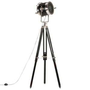 U24 trīs kāju grīdas lampa, melns mango koks, 171 cm