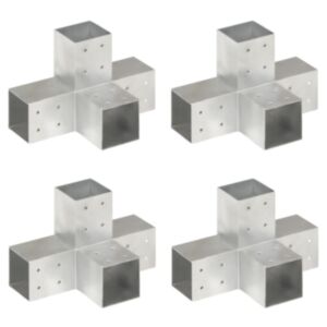 Pood24 postiühendused, 4 tk X-kujuline, tsingitud metall, 81 x 81 mm