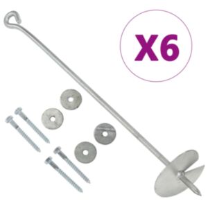 Pood24 maa-ankrud 6 tk 10 x 60 cm tsingitud metall