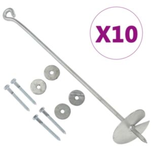 Pood24 maa-ankrud 10 tk 10 x 60 cm tsingitud metall