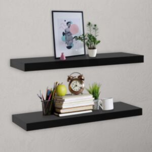 U24 sienas plaukti, 2 gab., Melni, 100 x 20 x 3,8 cm