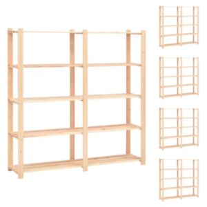 Pood24 5-korruselised hoiuriiulid 5 tk 170x38x170 cm männipuit 500 kg 