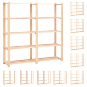 Pood24 5korruselised hoiuriiulid 10 tk 170x38x170 cm männipuit 500 kg 