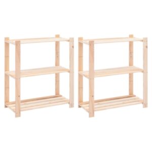U24 3 stāvu uzglabāšanas plaukti, 2 gab., 80x38x90 cm priedes koks 150 kg