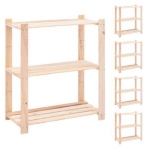 U24 3 stāvu noliktavu plaukti, 5 gab., 80x38x90 cm priedes koks 150 kg