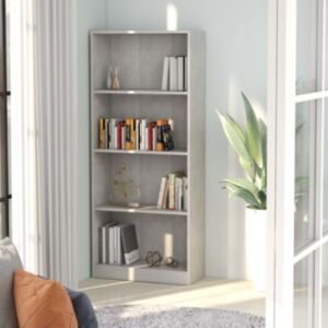 U24 4 stāvu grāmatu plaukta betona zāle 60x24x142 skaidu plāksne