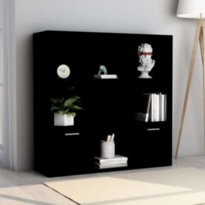 U24 grāmatu skapis melns 98 x 30 x 98 cm skaidu plātne