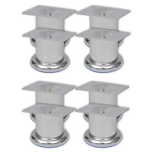 Pood24 diivanijalad 8 tk, ümmargused, kroom, 60 mm