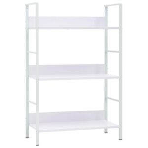 U24 grāmatu skapis ar 3 plauktiem balts 60x27,6x90,5 cm, skaidu plātne
