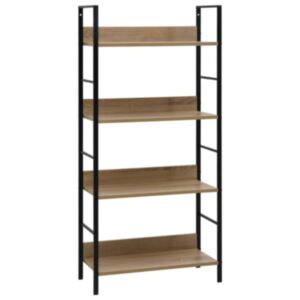 U24 4 stāvu grāmatu plaukts ozols 60x27,6x124,5cm, skaidu plātne