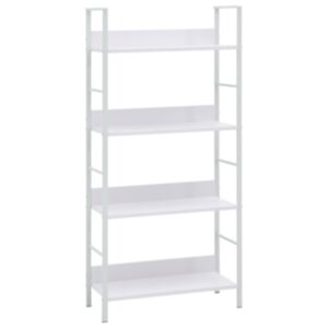 U24 grāmatu skapis ar 4 plauktiem balts 60x27,6x124,5 cm, skaidu plātne