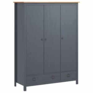 Pood24 3 uksega garderoob "Hill", hall 127 x 50 x 170 cm, männipuit