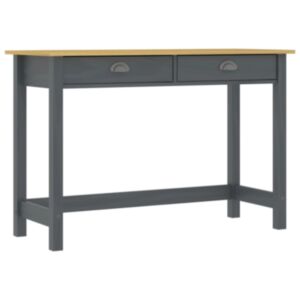 U24 konsoles galds "Hill Range" ar 2 atvilktnēm, pelēks, 110x45x74 cm, priede