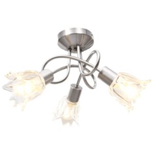 Pood24 laelamp läbipaistvate klaasist varjudega 3 E14 pirni, tulp
