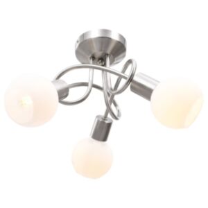 Pood24 laelamp keraamiliste varjudega 3 E14 pirni jaoks, valge kera
