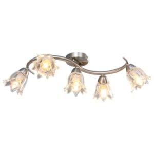 Pood24 laelamp läbipaistvate klaasist varjudega 5 E14 pirni, tulp