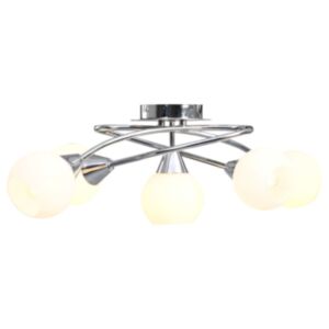 Pood24 laelamp keraamiliste varjudega 5 E14 pirni jaoks, valge kera