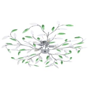 U24 griestu lampa ar akrila loksnēm 5 E14 spuldzēm, zaļa