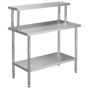 Кухонная столешница U24 с полкой, 120x60x120 см, нержавеющая сталь