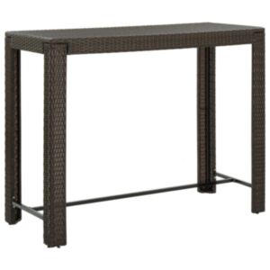 U24 dārza bāra galds, brūns, 140,5 x 60,5 x 110,5 cm, pulēts rotangpalma