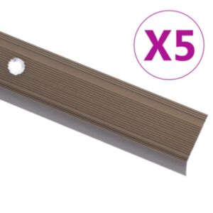 Pood24 L-kujuline trepiliist 5 tk, alumiinium, 90 cm, pruun