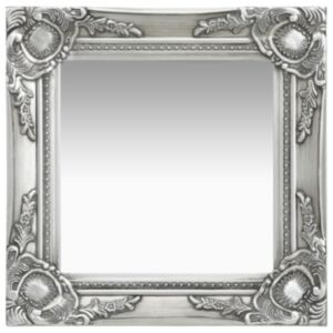U24 baroka stila sienas spogulis 40 x 40 cm, sudrabs