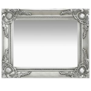 U24 baroka stila sienas spogulis 50 x 40 cm, sudrabs