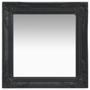 U24 baroka stila sienas spogulis 50 x 50 cm, melns
