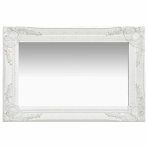 U24 baroka stila sienas spogulis 60 x 40 cm, balts