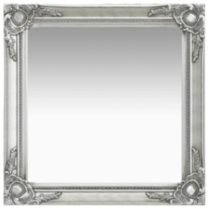 U24 baroka stila sienas spogulis 60 x 60 cm, sudrabs