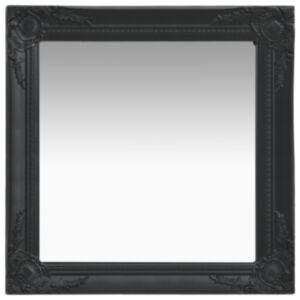 U24 baroka stila sienas spogulis 60 x 60 cm, melns