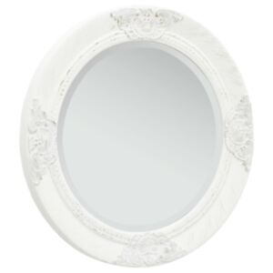 U24 baroka stila sienas spogulis 50 cm, balts